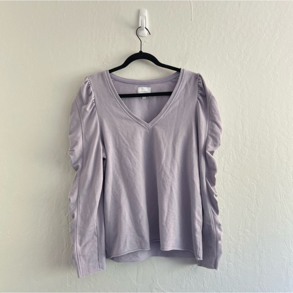 Sundays Anthropologie Puff Sleeve V Neck Top Long Sleeve Womens Size 2